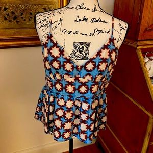 NEW Loft Tank Top Size M Spaghetti Straps Linen Blend Blue Brown Pink White